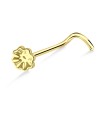 Flower Silver Curved Nose Stud NSKB-722